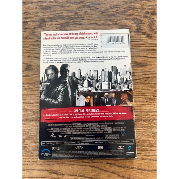 Righteous Kill 2008 DVD Crime Thriller Action Robert De Niro Al Pacino Pre-Owned - Picture 2 of 4